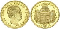 Sachsen Königreich Friedrich August II. 5 Taler 1854 F Gold vz-stgl.