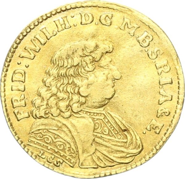 Brandenburg-Preußen Friedrich Wilhelm der große Kurfürst Dukat 1685 LCS (Berlin) Gold ss