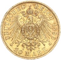 Schwarzburg-Sondershausen Karl Günther 20 Mark 1896 A Gold vz Jäger 287