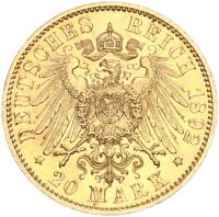 Sachsen-Weimar-Eisenach Carl Alexander 20 Mark 1892 A Gold vz+/stgl. Jäger 282