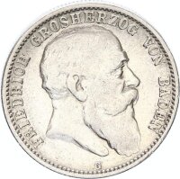 Baden Friedrich I. 2 Mark 1903 G Silber ss Jäger 32