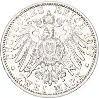 Baden Friedrich I. 2 Mark 1907 G Silber ss Jäger 32