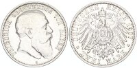 Baden Friedrich I. 2 Mark 1907 G Silber ss Jäger 32