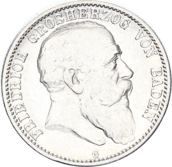 Baden Friedrich I. 2 Mark 1903 G Silber ss Jäger 32