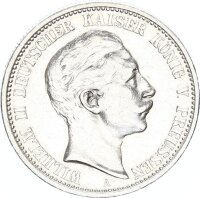 Preußen Wilhelm II. 2 Mark 1907 A Silber ss...