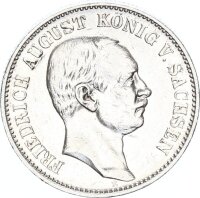 Sachsen Friedrich August III. 2 Mark 1907 E Silber ss