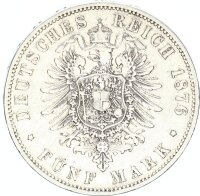 Preußen Wilhelm I. 5 Mark 1876 A Silber ss/ss+ Jäger 97