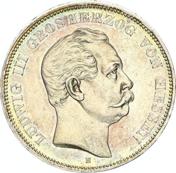 Hessen Ludwig III. 5 Mark 1876 H Silber vz Jäger 67