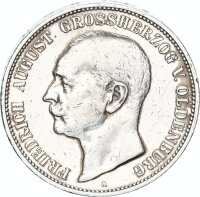 Oldenburg Friedrich August 5 Mark 1901 A Silber ss...