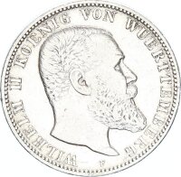Württemberg Wilhelm II. 2 Mark 1900 F Silber ss...