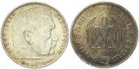 Drittes Reich 5 Reichsmark 1936 A Paul von Hindenburg Silber vz+ Jäger 360