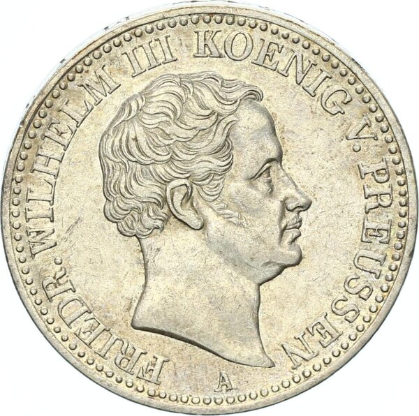 Brandenburg-Preußen Friedrich Wilhelm III. Ausbeutetaler 1837 A Mansfelder Bergbau Silber ss+