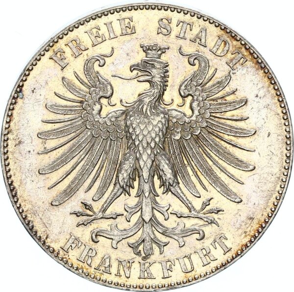 Frankfurt Stadt Taler 1859 100. Geburtstag Friedrich Schiller Silber f. vz