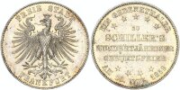 Frankfurt Stadt Taler 1859 100. Geburtstag Friedrich Schiller Silber f. vz