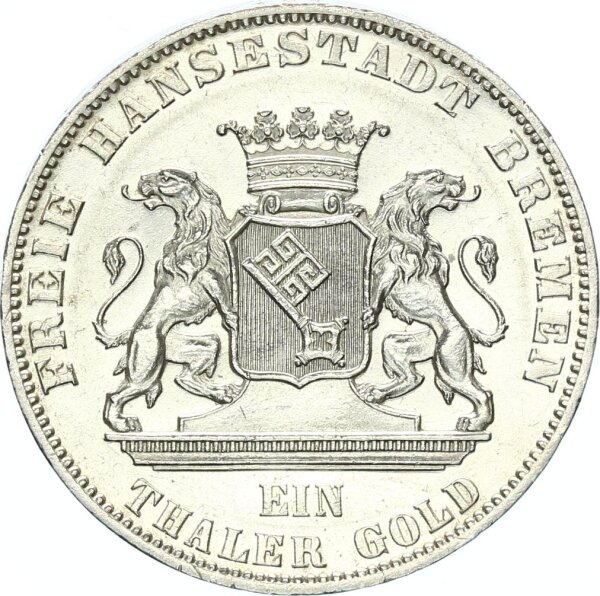 Bremen Stadt Taler 1865 Zweites Deutsches Bundesschießen Silber vz+