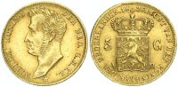 Niederlande Königreich Wilhelm I. 5 Gulden 1826 B (Brüssel) Gold vz/ss+