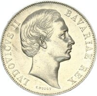 Bayern Ludwig II. Madonnentaler ohne Jahr (1865) Silber...