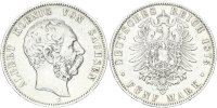 Sachsen Albert 5 Mark 1875 E Silber ss Jäger 122