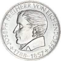 BRD Gedenkmünze 5 DM 1957 J Freiherr von Eichendorff...