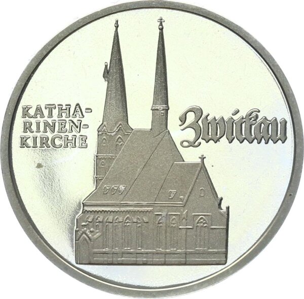 DDR Gedenkmünze 5 Mark 1989 A Katharinenkirche Zwickau PP Jäger 1626