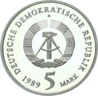 DDR Gedenkmünze 5 Mark 1989 A Katharinenkirche Zwickau PP Jäger 1626