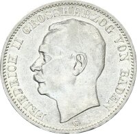 Baden Friedrich II. 3 Mark 1910 G Silber ss/vz Jäger 39
