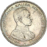 Preußen Wilhelm II. 5 Mark 1913 A in Uniform Silber...