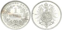 Kaiserreich 1 Mark 1874 G kleiner Adler Silber PP Jäger 9