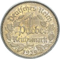 Weimarer Republik 1 Reichsmark 1939 A Proben-Nummer 18,...