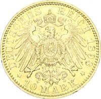 Hessen Ernst Ludwig 10 Mark 1893 A Gold ss+/vz
