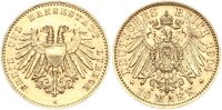 Lübeck Freie und Hansestadt 10 Mark 1904 A Gold vz+ Jäger 227