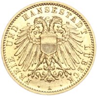 Lübeck Freie und Hansestadt 10 Mark 1905 A Gold...