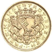 Bremen Stadt 10 Mark 1907 J Gold pfr., stgl. Jäger 204
