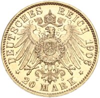 Bremen Stadt 20 Mark 1906 J Gold pfr., stgl. Jäger 205