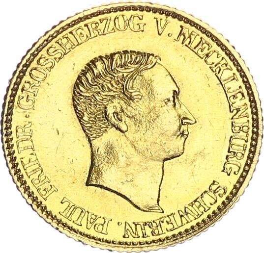 Mecklenburg-Schwerin Paul Friedrich 2 1/2 Taler (1/2 Pistole) 1840 Gold ss+