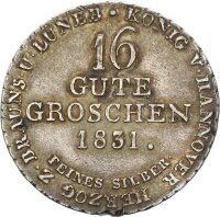 Braunschweig-Calenberg-Hannover Wilhelm IV. 16 Gute Groschen 1831 A Silber vz