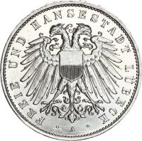 Lübeck Freie und Hansestadt 5 Mark 1904 A Silber...