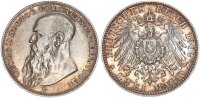 Sachsen-Meiningen Georg II. 2 Mark 1902 D langer Bart Silber f. vz Jäger 151a.