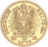 Mecklenburg-Schwerin Friedrich Franz II. 10 Mark 1872 A...