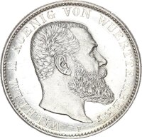 Württemberg Wilhelm II. 2 Mark 1905 F Silber PP...