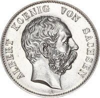 Sachsen Albert 2 Mark 1902 E Silber f. stgl. Jäger 124