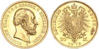 Mecklenburg-Schwerin Friedrich Franz II. 20 Mark 1872 A Gold vz/f. stgl. Jäger 230