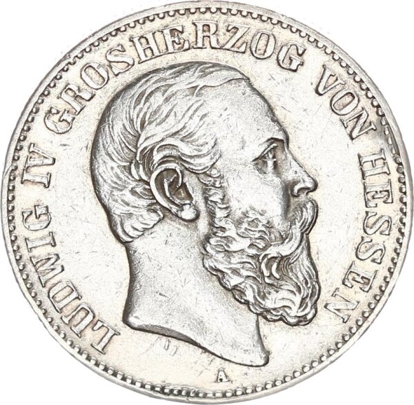 Hessen Ludwig IV. 2 Mark 1891 A Silber ss+ Jäger 70