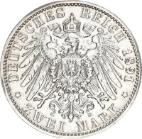 Hessen Ludwig IV. 2 Mark 1891 A Silber ss+ Jäger 70