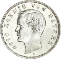 Bayern Otto 2 Mark 1888 D Silber vz/stgl.