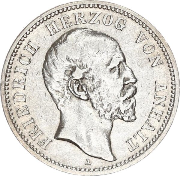 Anhalt Friedrich I. 2 Mark 1896 A Silber ss+ Jäger 20