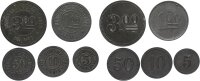 Notmünzen deutscher Städte und Gemeinden Dülmen Wertmarke zu 1 Pfennig - 5 Mark ohne Jahr Kriegsgefangenenlager Eisen & Zink vz