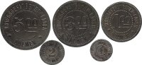 Notmünzen deutscher Städte und Gemeinden Dülmen Wertmarke zu 1 Pfennig - 5 Mark ohne Jahr Kriegsgefangenenlager Eisen & Zink vz