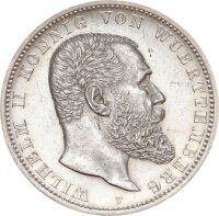 Württemberg Wilhelm II. 5 Mark 1902 F Silber vz+/f....