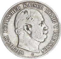 Preußen Wilhelm I. 2 Mark 1876 C Silber s...